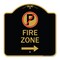 Signmission Fire Zone No Parking and Right Arrow, Black & Gold Aluminum Sign, 18" x 18", BG-1818-23973 A-DES-BG-1818-23973 - alternate 1